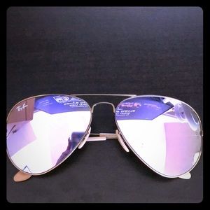 Authentic Ray Bans purple reflective aviators